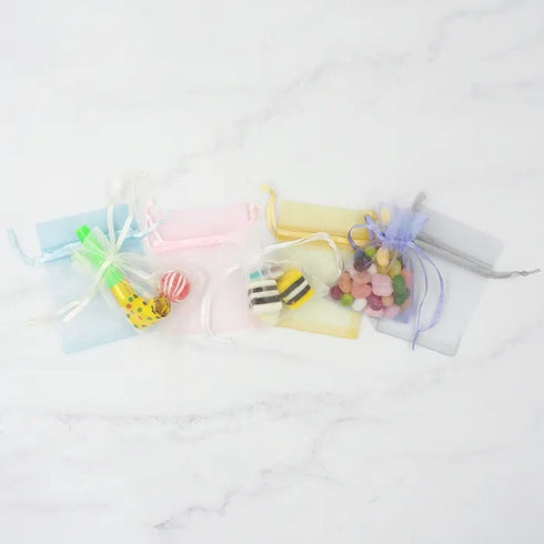 50pcs White Colour Mini Organza Gift Bags
